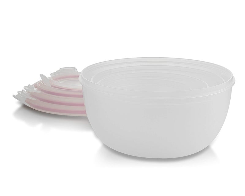 Komax Biokips Mixing Bowls with Lids Set â€“ Multi-Use, Stackable Airtight Food Storage Containers â€“ BPA-Free Salad Bowls with Lids â€“ Microwave & Dishwasher Safe Meal Prep Container Set of 4 - Image 2